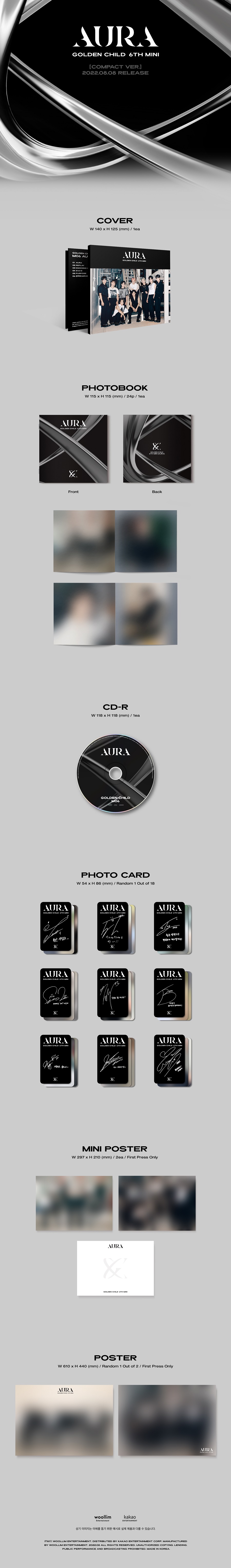 GOLDEN CHILD(골든차일드) - 미니 6집 [AURA] Compact ver. (*Limited Edition)