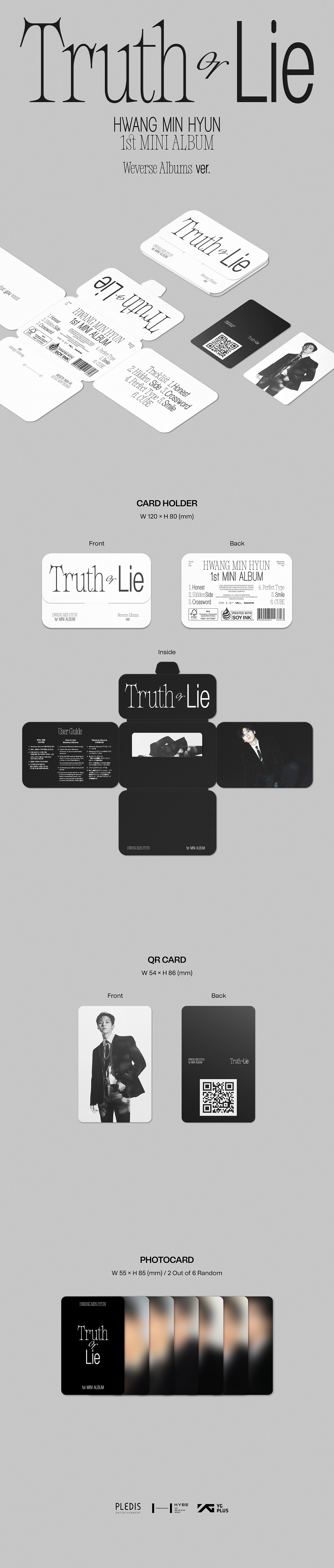 황민현(HWANG MIN HYUN) - 'Truth or Lie' - 1st MINI ALBUM (Weverse Albums ver.)